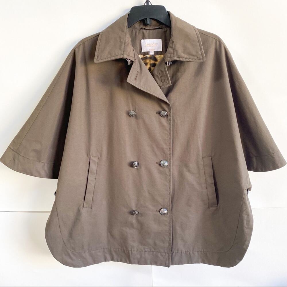 NEW Laundry By Shelli Segal Coat Brown Leopard